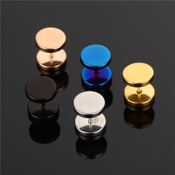 Titanium steel barbell earrings Men