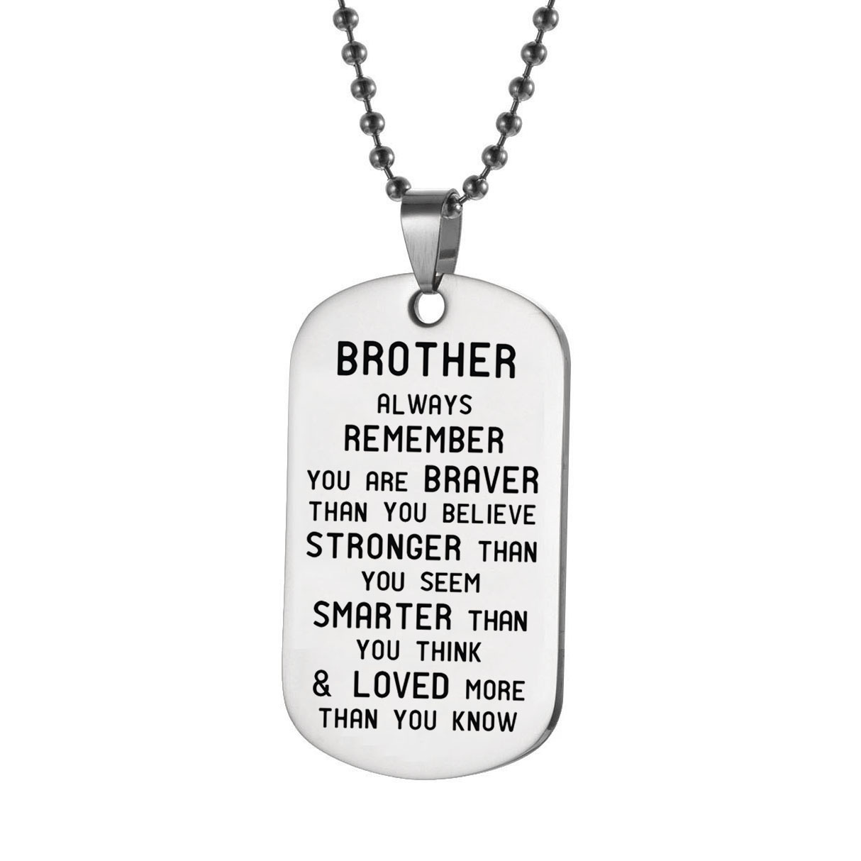 Titanium steel keychain military SISTER BROTHER tag jewelry
