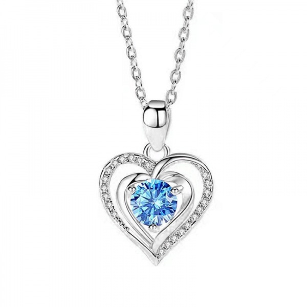 Heart of the Ocean necklace Female Korean version simple temperament heart pendant lovers Valentine