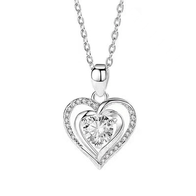 Heart of the Ocean necklace Female Korean version simple temperament heart pendant lovers Valentine's Day gift necklace