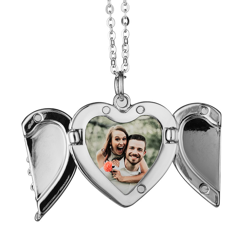 Valentine's Day necklace hot transfer angel wings lovers heart-shaped pendant