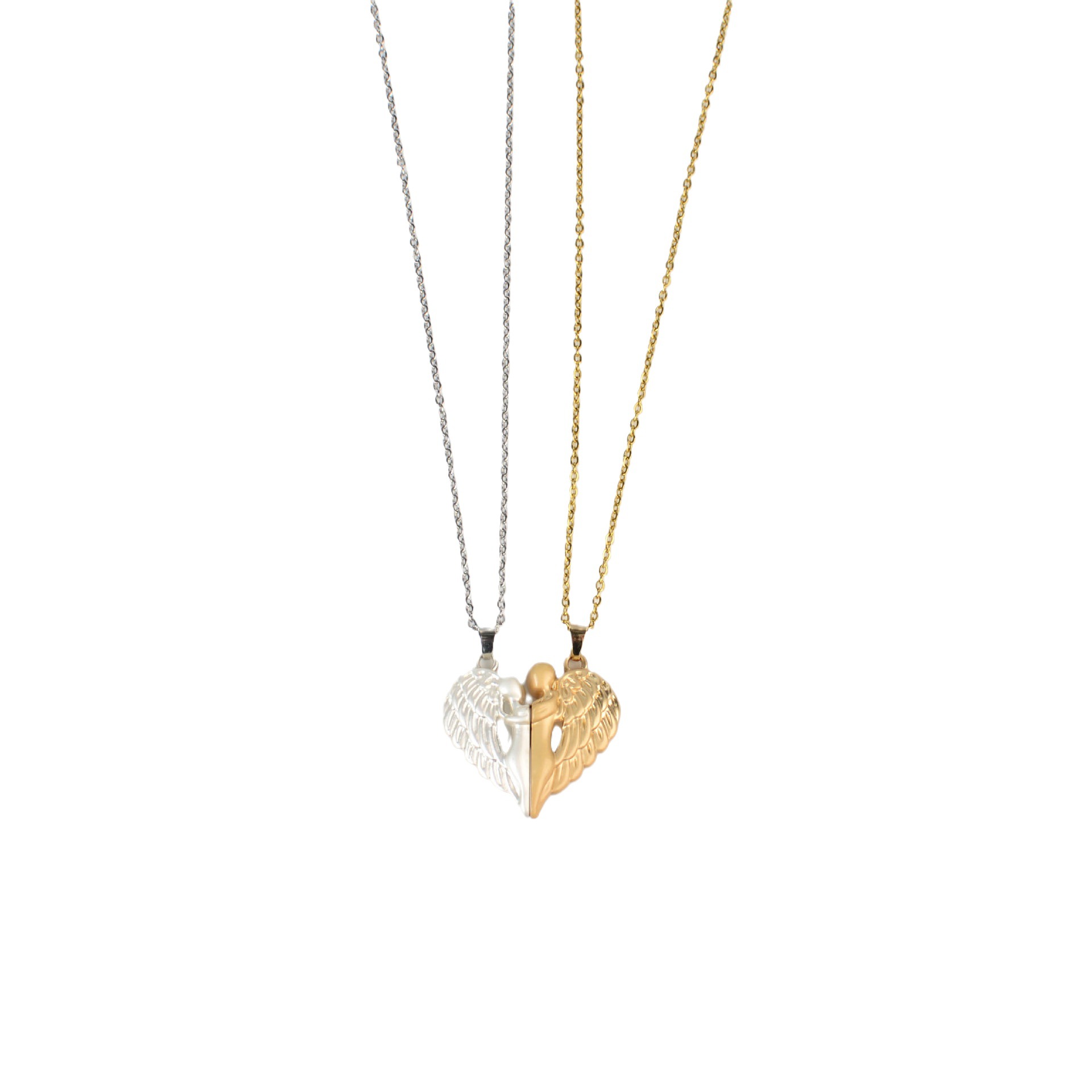 Sweethearts Magnets Valentine's Day gift clavicle chain embrace angel wings alloy pendant