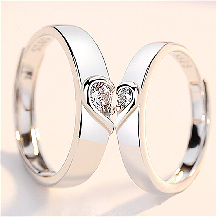 Simple personality permanent knot concentric couple ring a pair of men and women silver plated loose ring