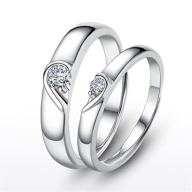 Simple personality permanent knot concentric couple ring a pair of men and women silver plated loose ring