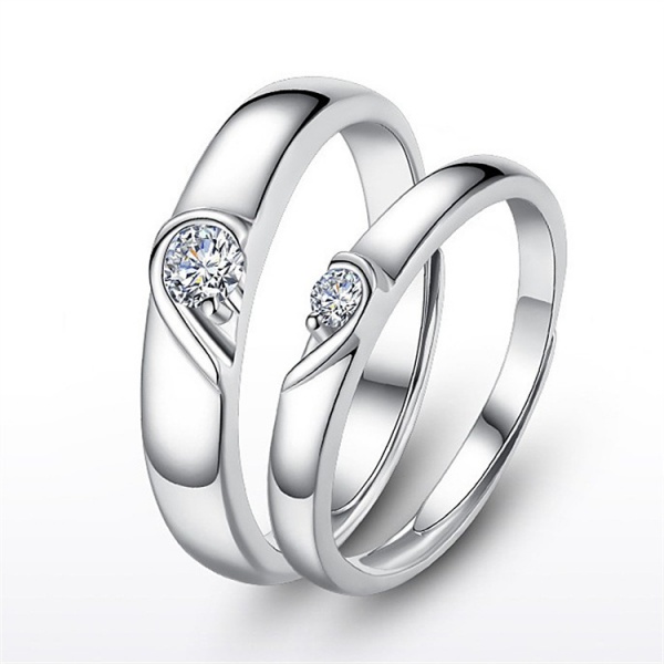 Simple personality permanent knot concentric couple ring a pair of men and women silver plated loose ring