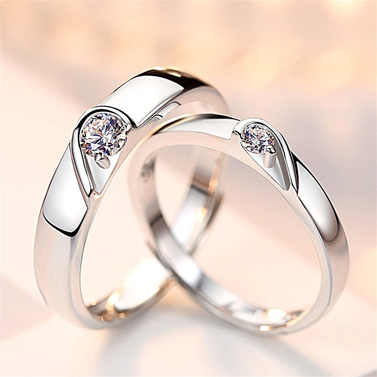 Simple personality permanent knot concentric couple ring a pair of men and women silver plated loose ring