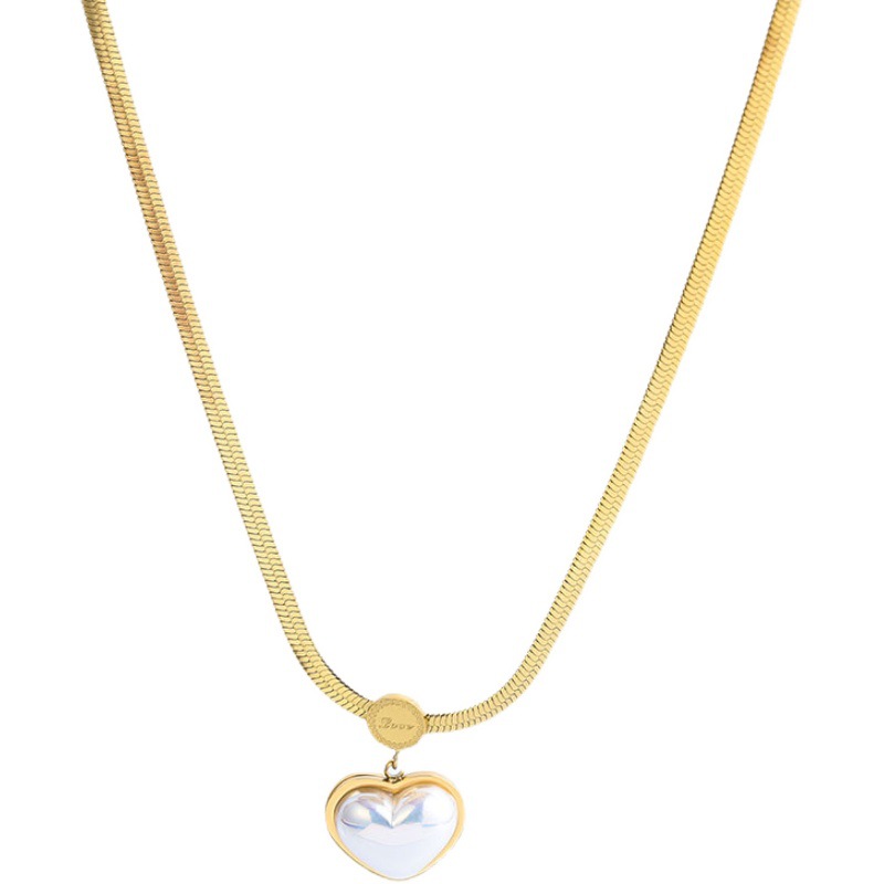 Titanium steel sweet love necklace simple ins choker Korean version fashion everything with light luxury clavicle chain female niche design
