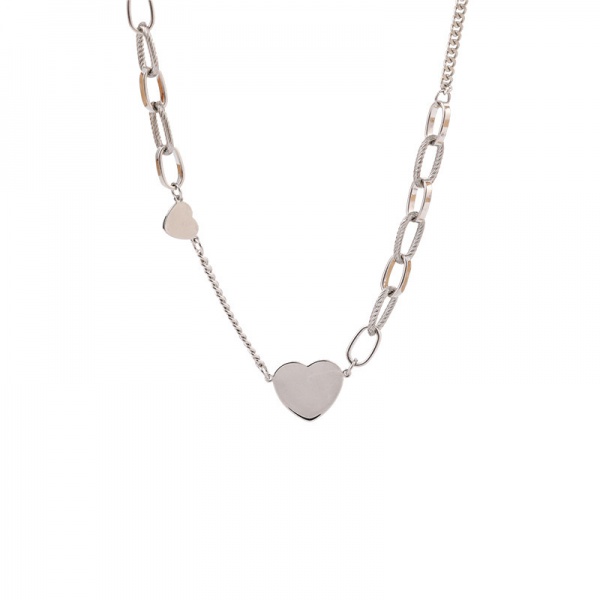 Love spliced titanium steel necklace female light luxury niche collarbone chain summer Instagram hip hop spice girl sweet cool accessory wholesale female