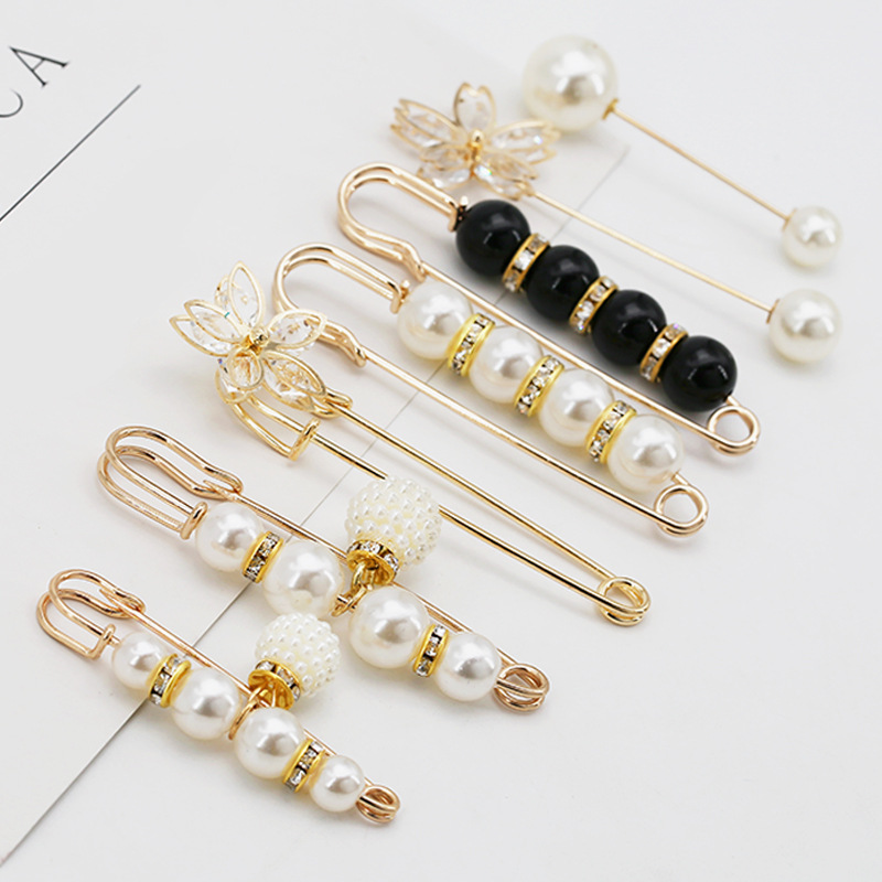 File corsage pin jewelry pearl brooch buckle