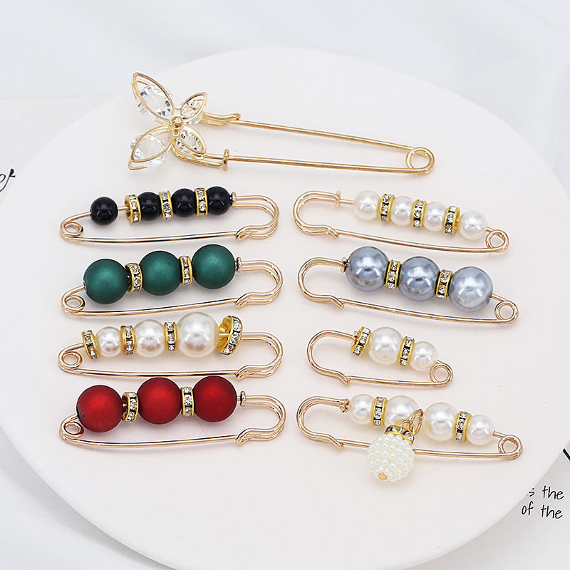 File corsage pin jewelry pearl brooch buckle