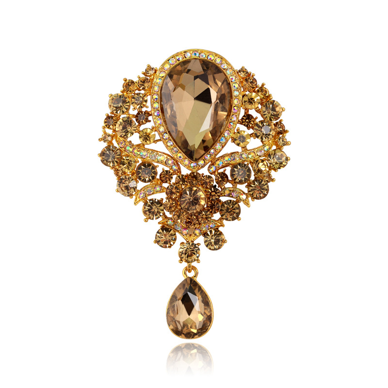 Rhinestone alloy brooch Women's glass pendant brooch