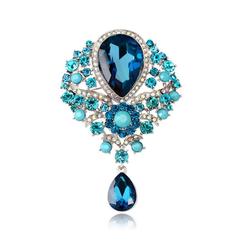 Rhinestone alloy brooch Women's glass pendant brooch