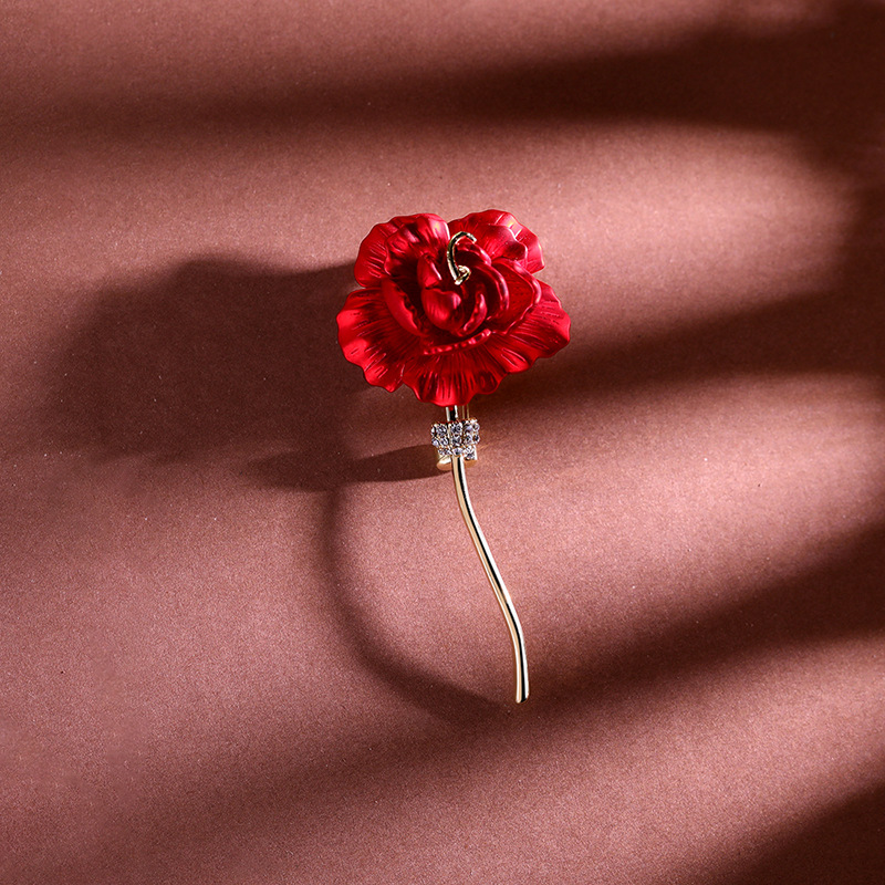 Red Rose Brooch Wholesale Valentine's Day gift high-end couple corsage pin