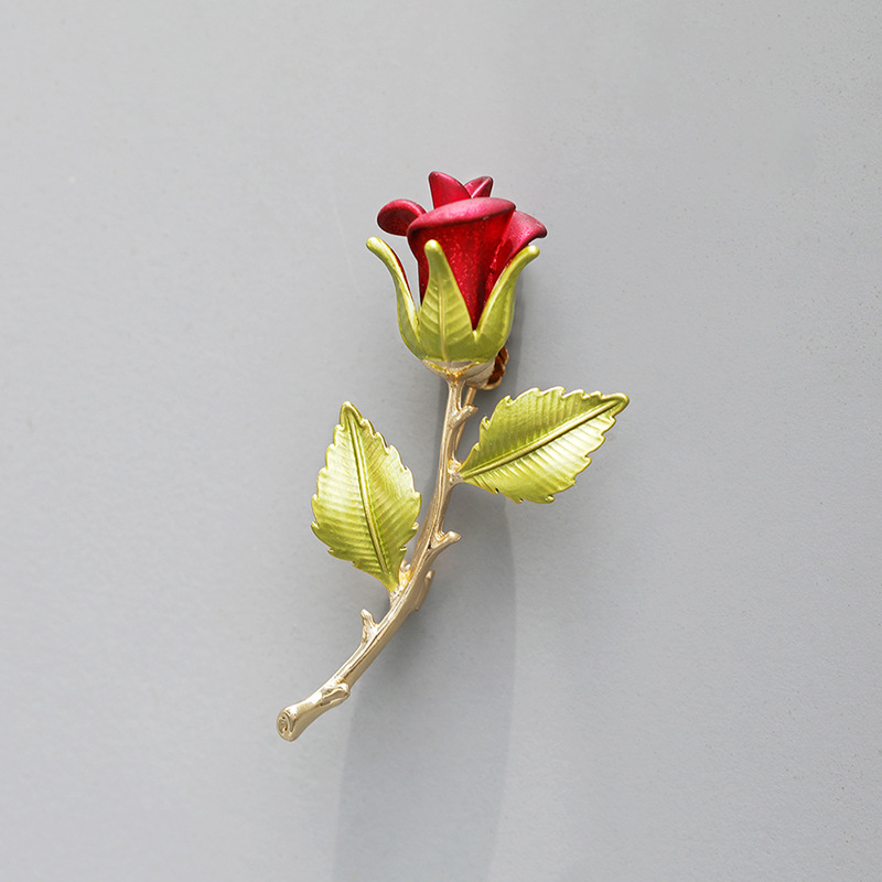 Red Rose Brooch Wholesale Valentine's Day gift high-end couple corsage pin