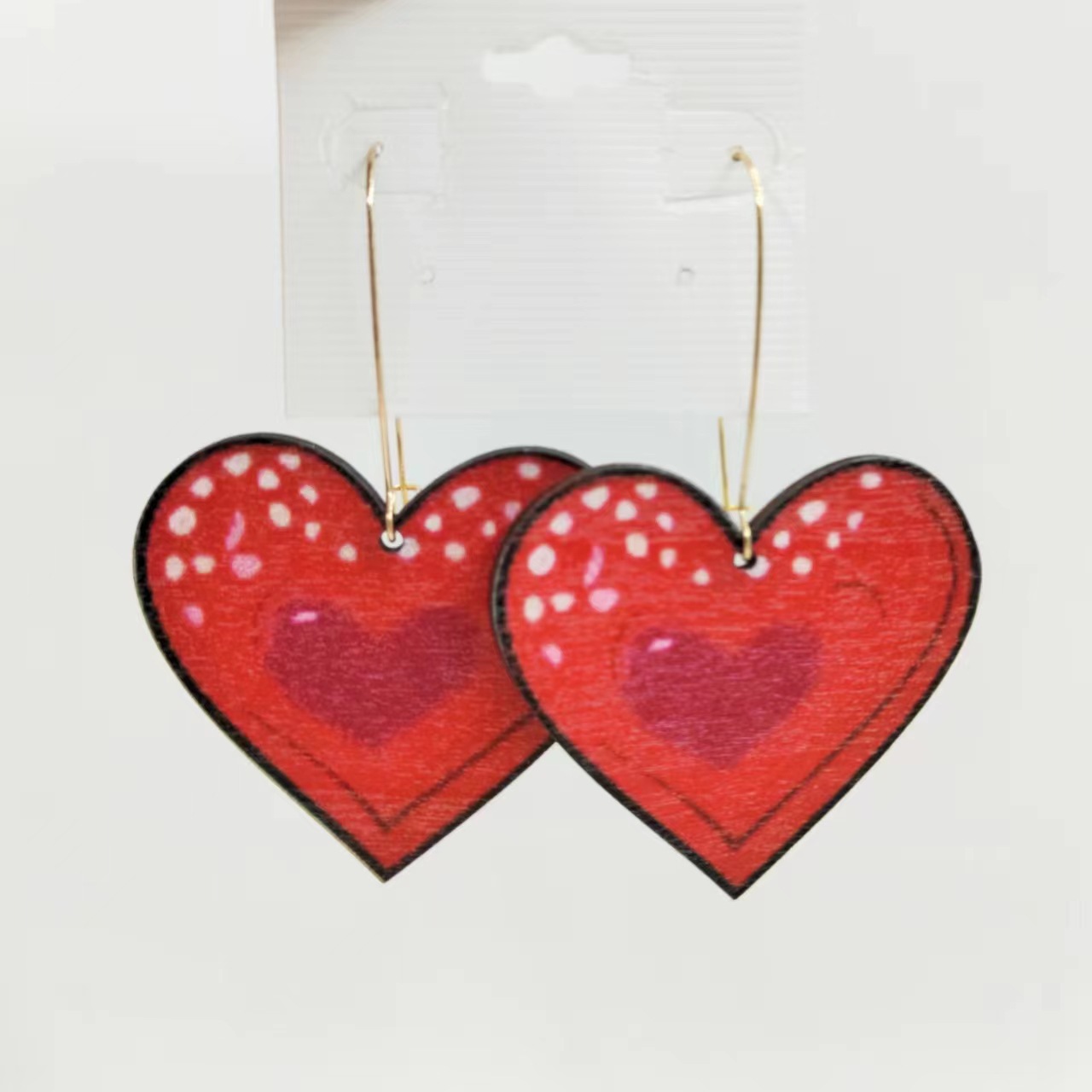 Love earrings Europe and America fashion exaggerated red love earrings girl