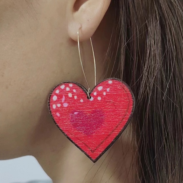 Love earrings Europe and America fashion exaggerated red love earrings girl