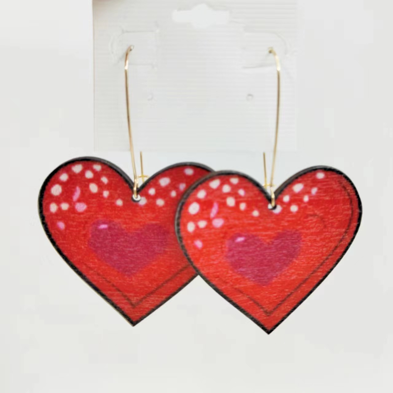 Love earrings Europe and America fashion exaggerated red love earrings girl