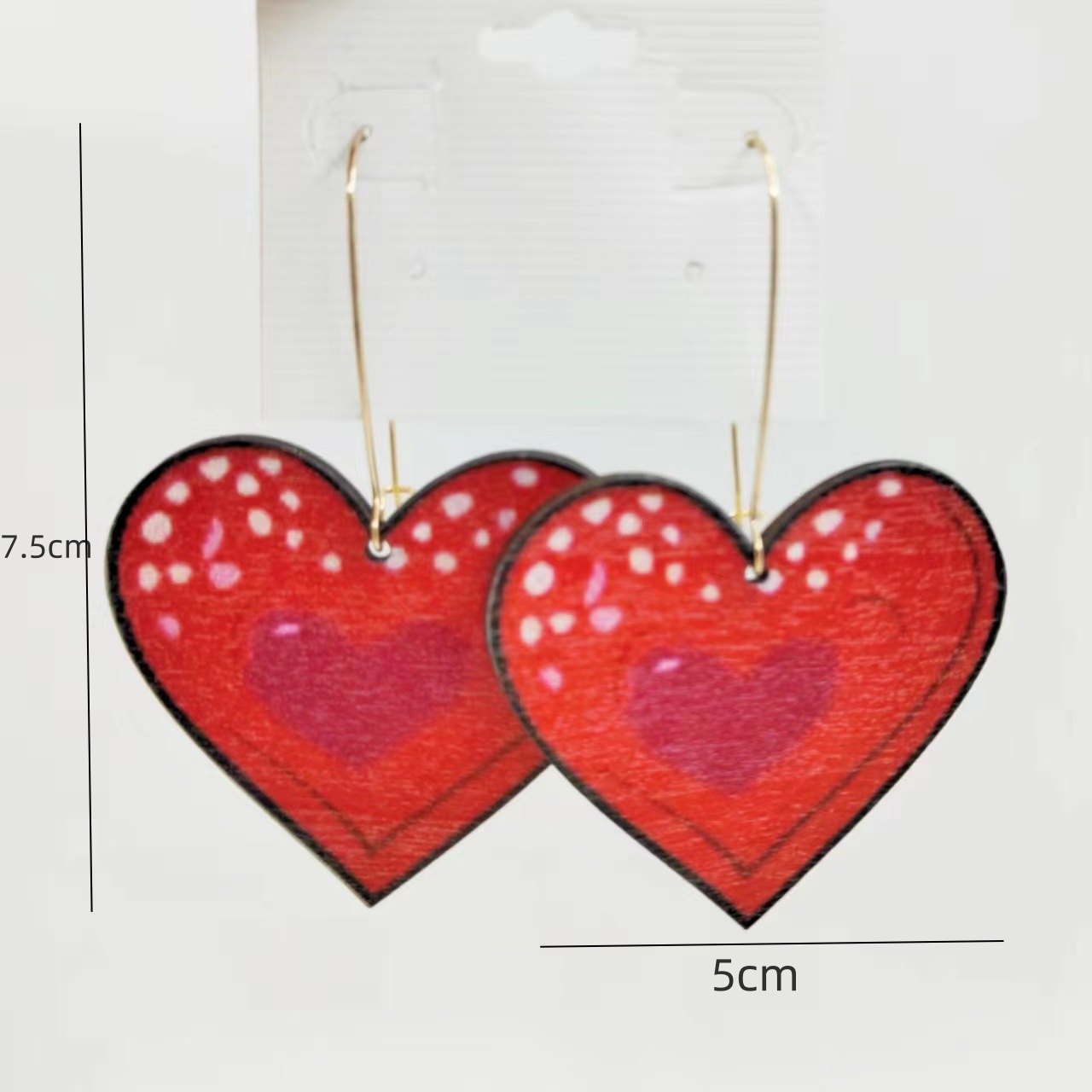 Love earrings Europe and America fashion exaggerated red love earrings girl