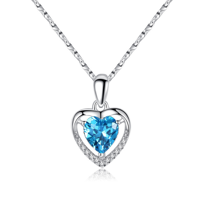 Eternal Heart necklace women fashion simple love shaped ocean heart pendant Valentine's Day first jewelry
