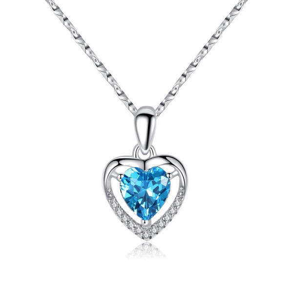 Eternal Heart necklace women fashion simple love shaped ocean heart pendant Valentine