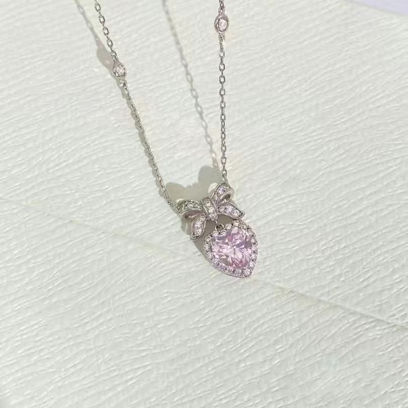 Princess knot necklace niche design light luxury sweet heart style all fashion Valentine's Day gift