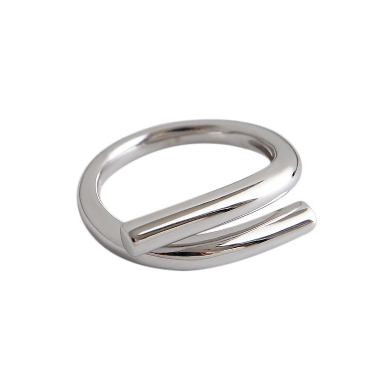 925 sterling silver cool wind lines irregular smooth wide ring ring for men and women