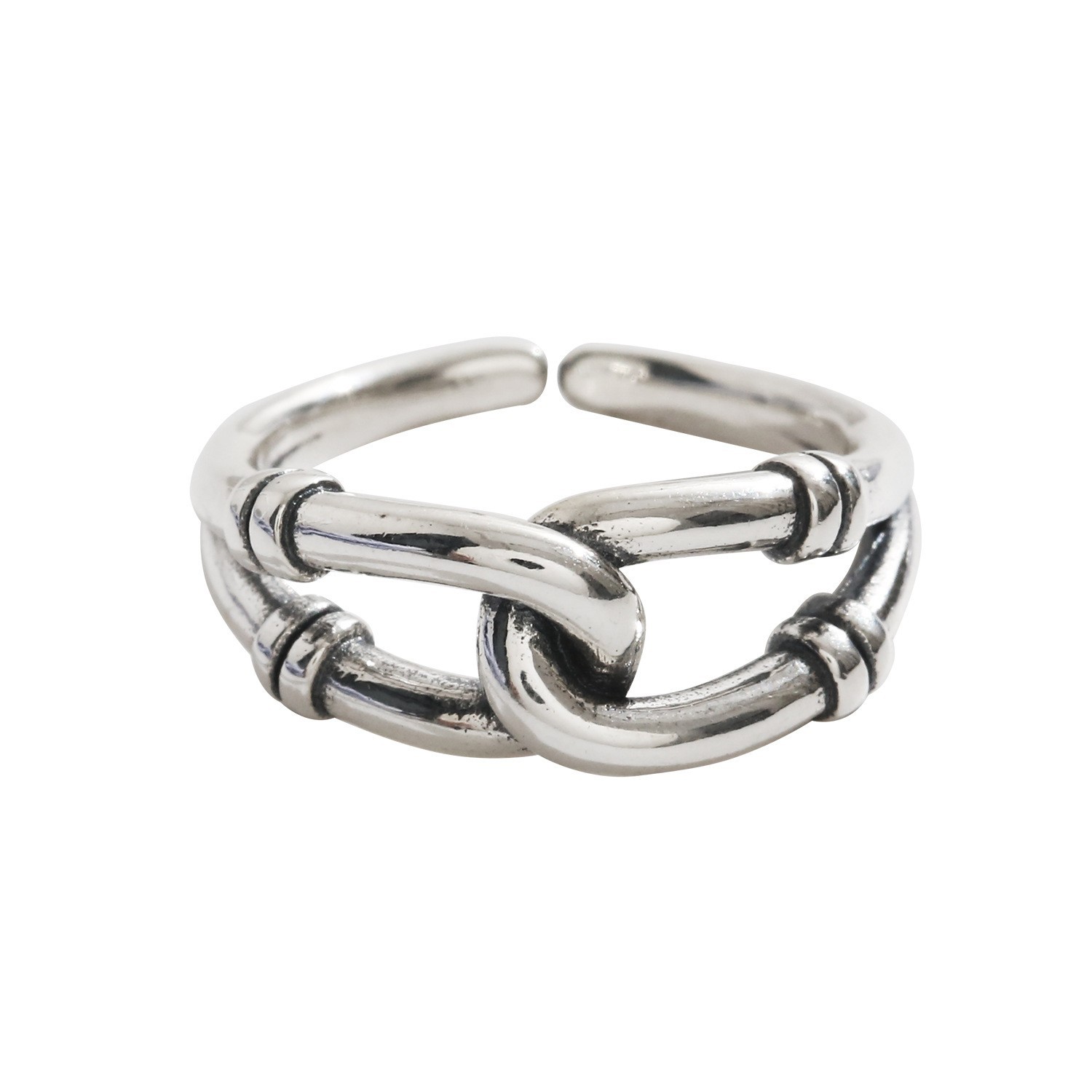 Ring ring female network red simple cold wind chain S925 sterling silver hand jewelry