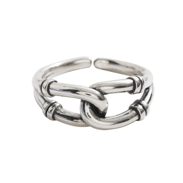 Ring ring female network red simple cold wind chain S925 sterling silver hand jewelry
