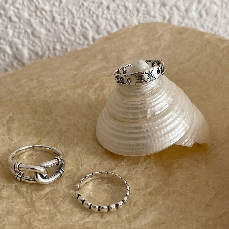 Ring ring female network red simple cold wind chain S925 sterling silver hand jewelry
