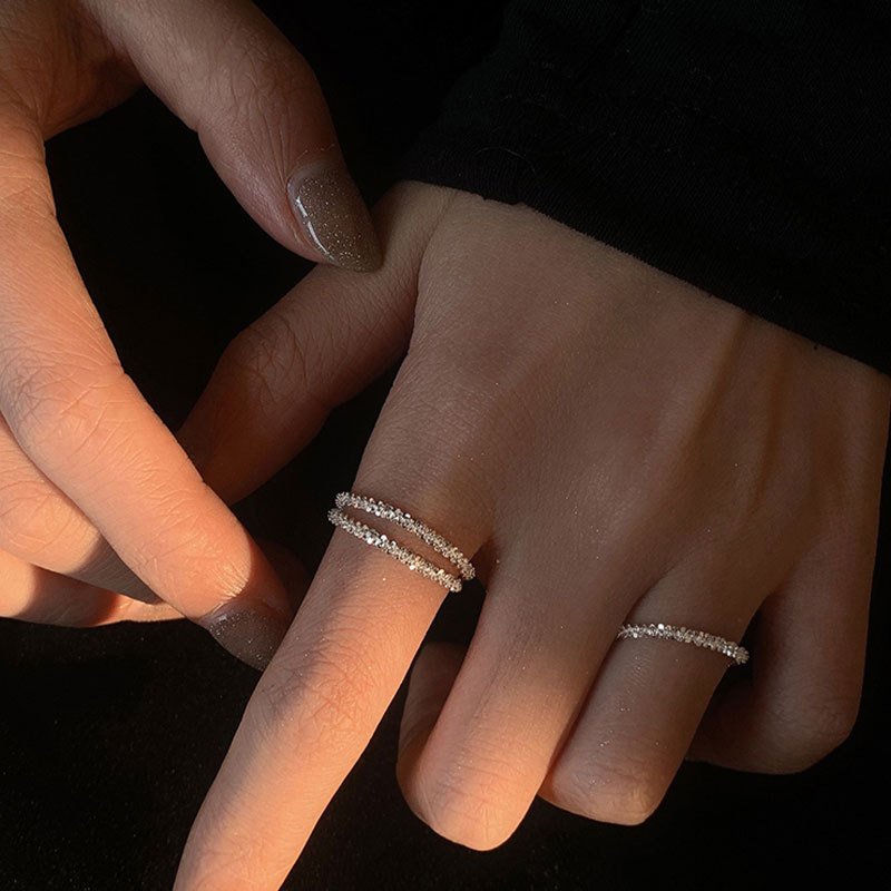 Full Star Ring 925 sterling silver index finger design niche female personality fashion light luxury