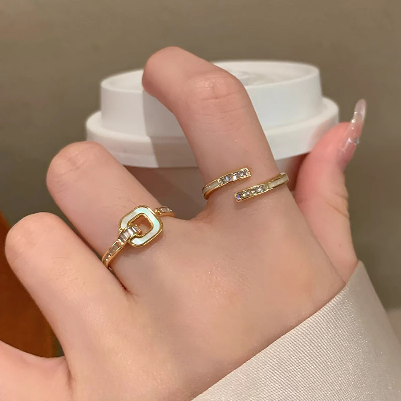 Fritillary diamond ring feminine high-grade sense index finger ring delicate all-match ring