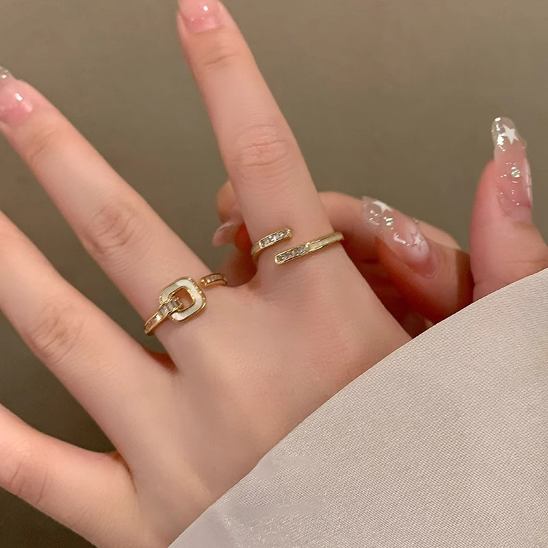 Fritillary diamond ring feminine high-grade sense index finger ring delicate all-match ring