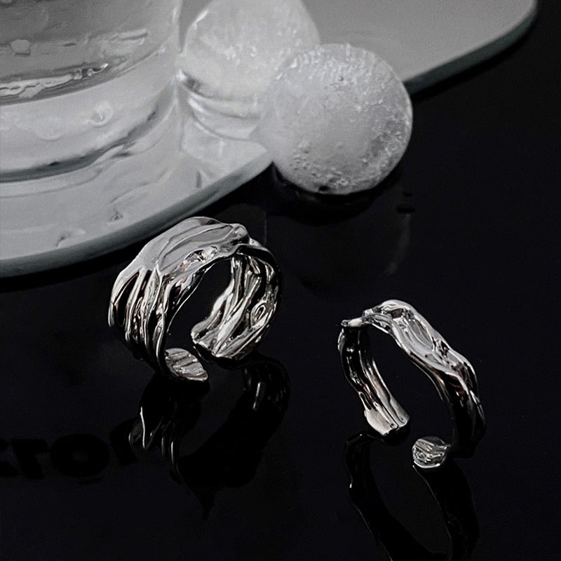 Opening adjustable texture ring female ins cold wind