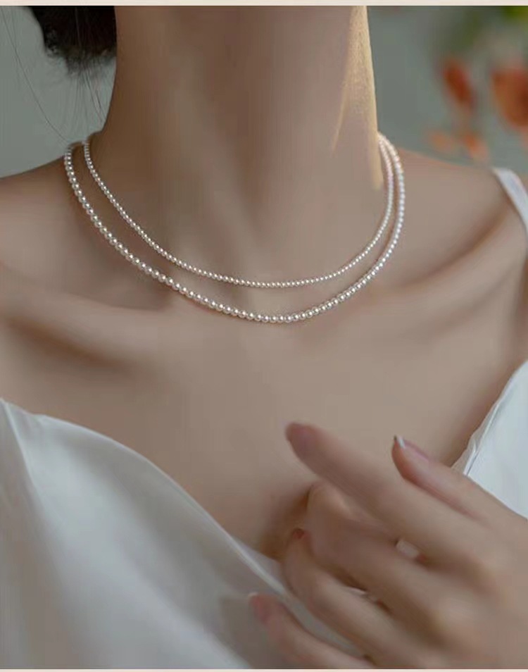 Very small rice pearl necklace female light luxury niche 2023 new collarbone chain temperament choker high-grade sense
