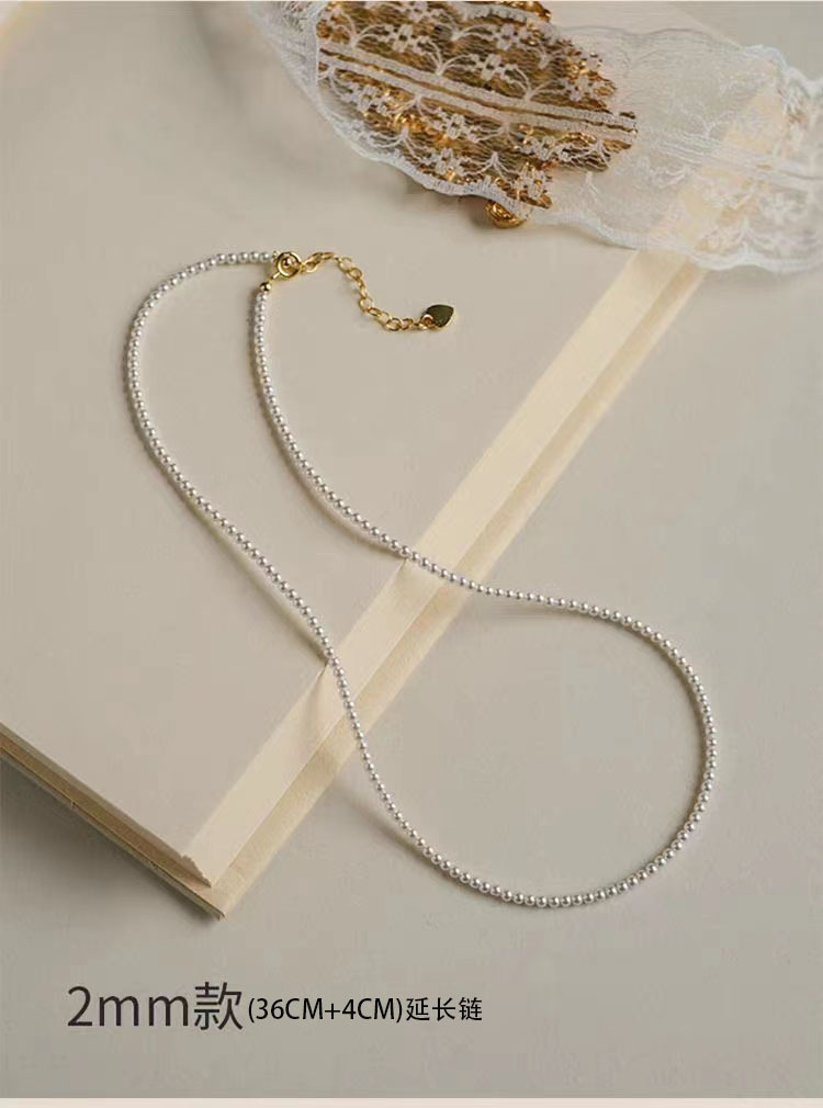 Very small rice pearl necklace female light luxury niche 2023 new collarbone chain temperament choker high-grade sense