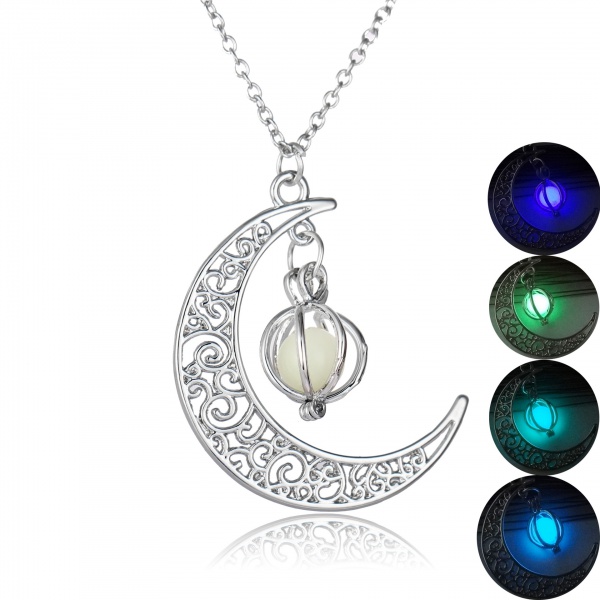 Luminous moon pumpkin creative pendant glow-in-the dark female necklace