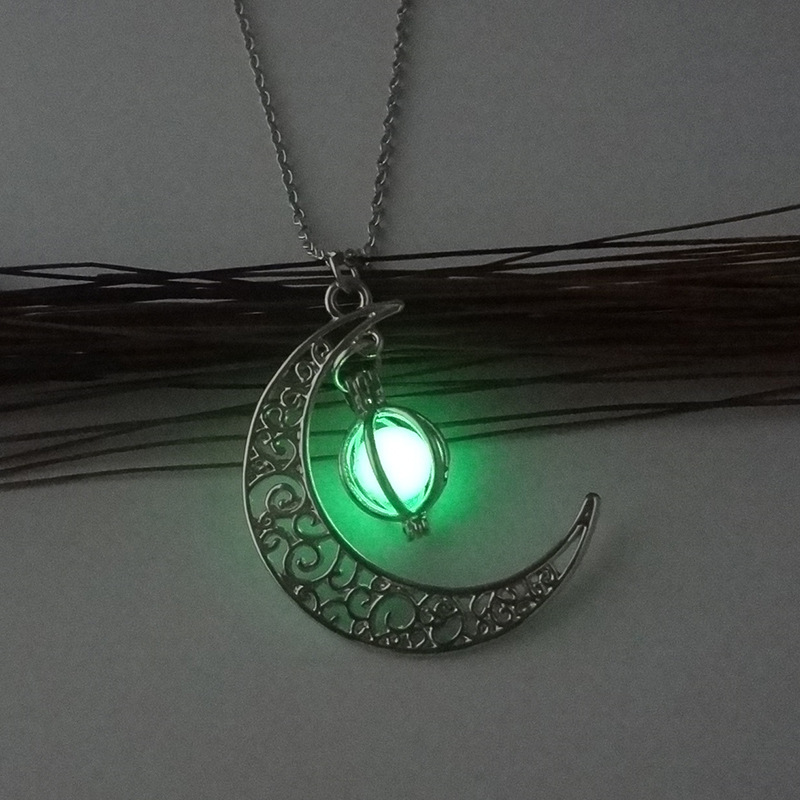 Luminous moon pumpkin creative pendant glow-in-the dark female necklace