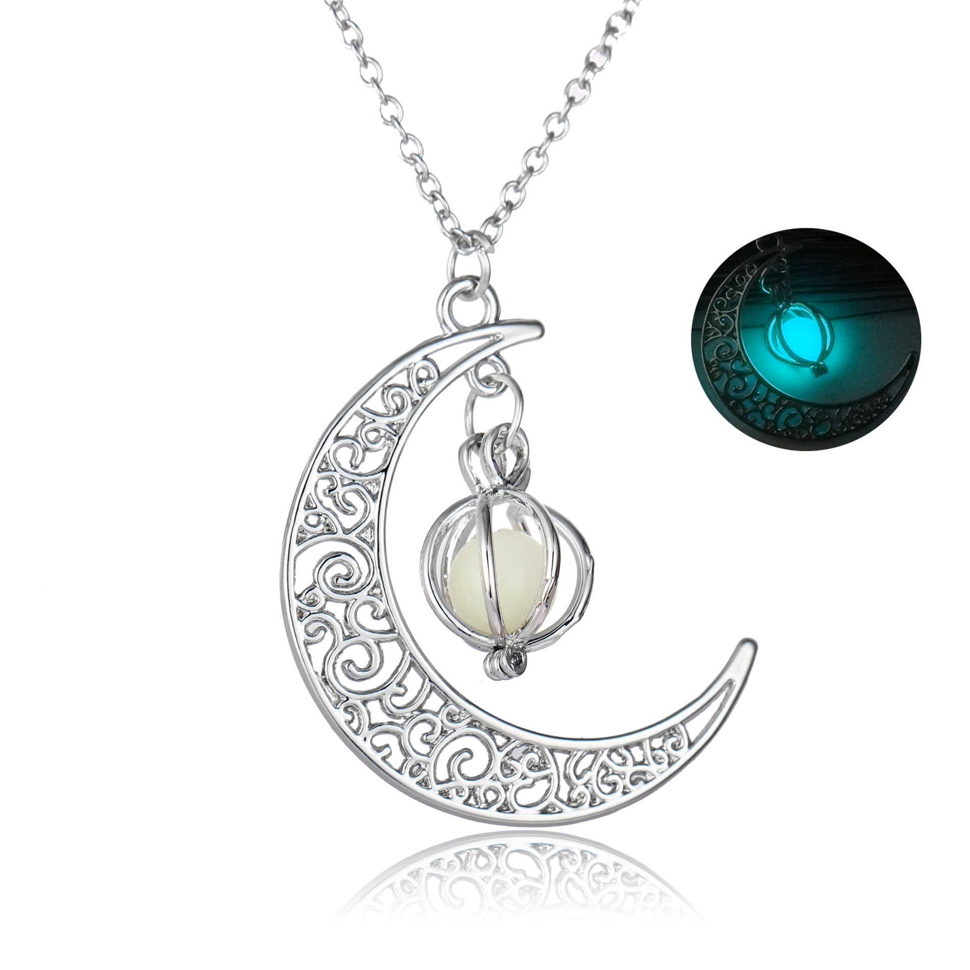 Luminous moon pumpkin creative pendant glow-in-the dark female necklace