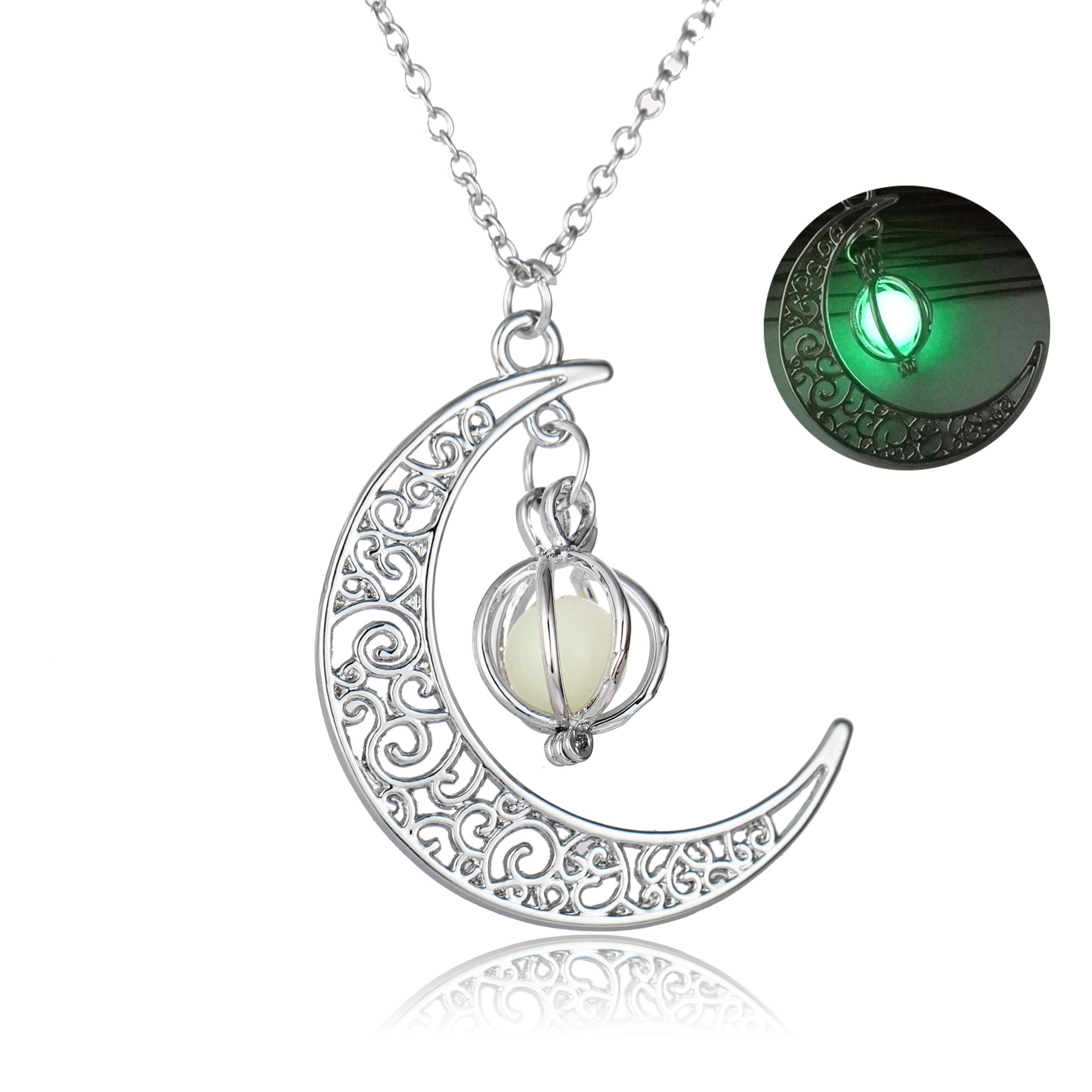 Luminous moon pumpkin creative pendant glow-in-the dark female necklace