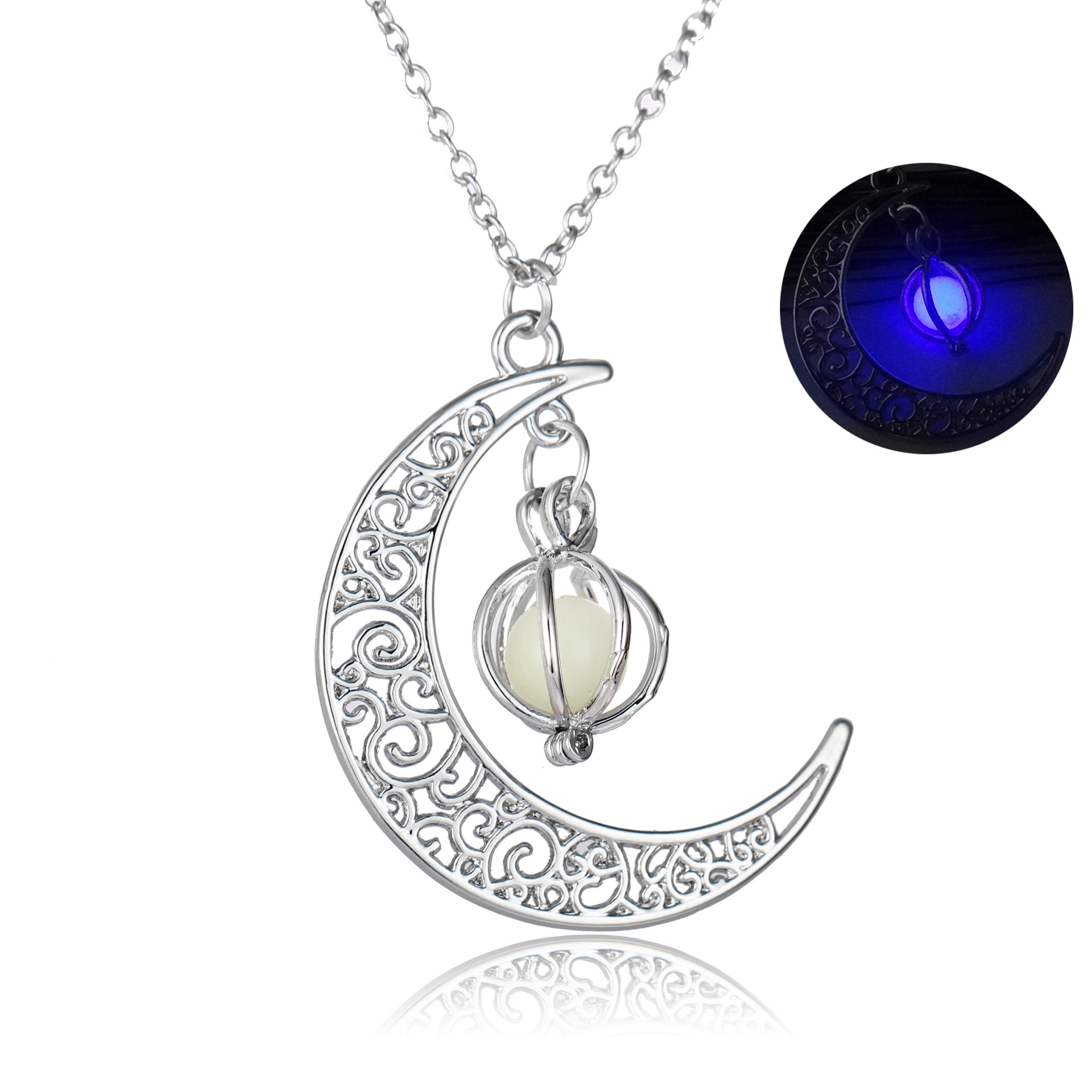 Luminous moon pumpkin creative pendant glow-in-the dark female necklace