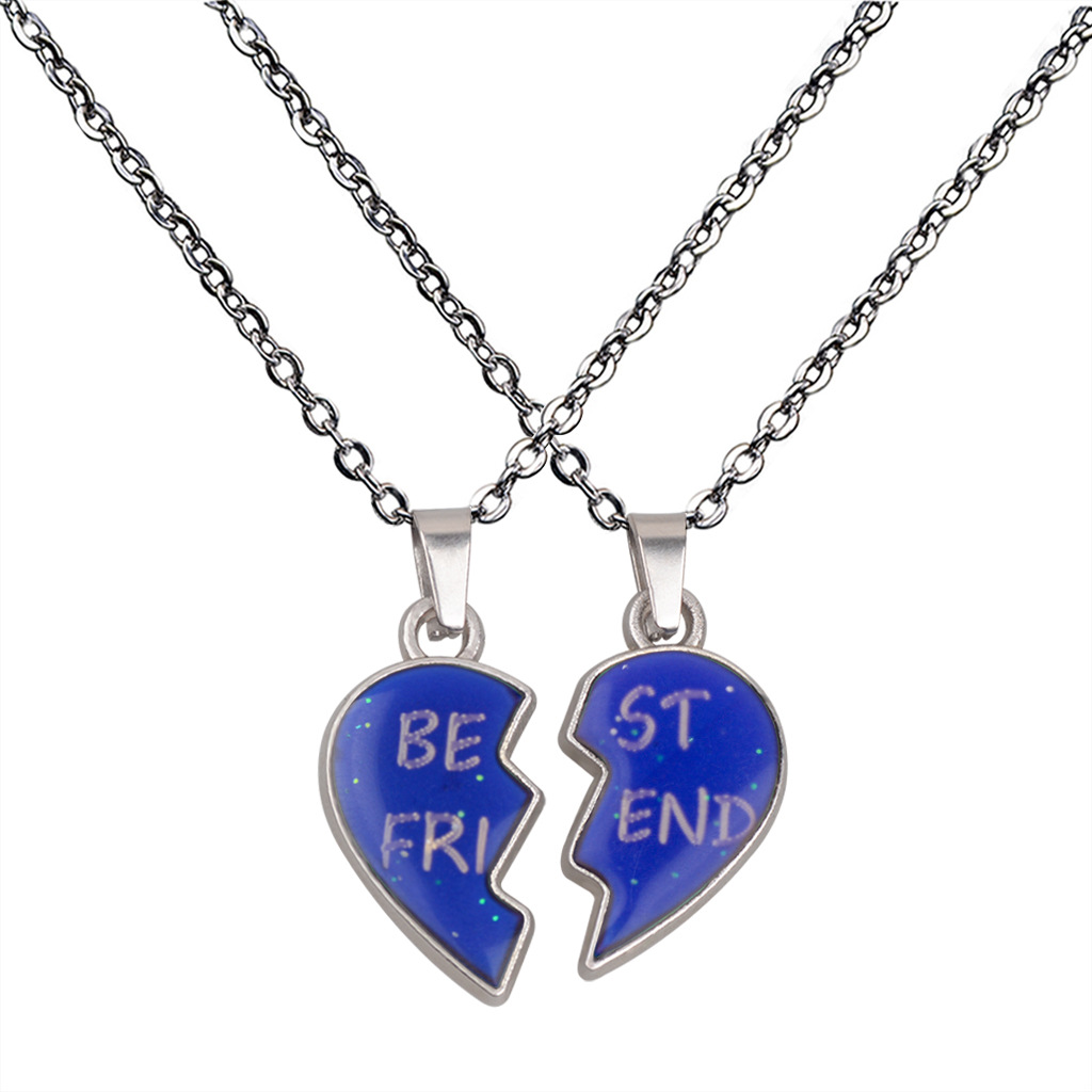 Lovers angel wings love warm mood color changing necklace