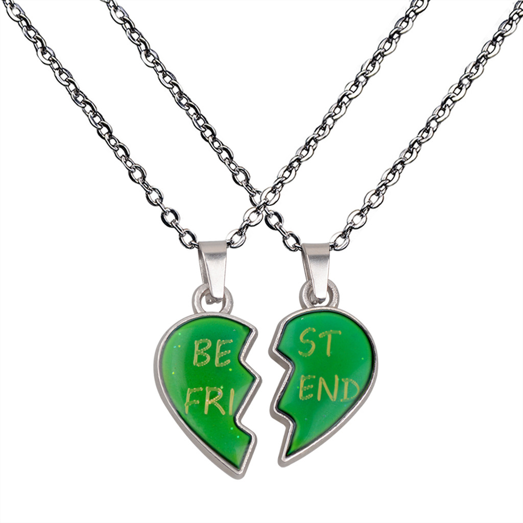 Lovers angel wings love warm mood color changing necklace