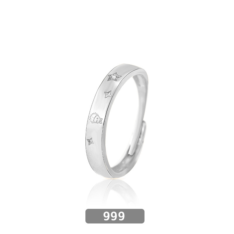s999 Sterling silver couple Ring