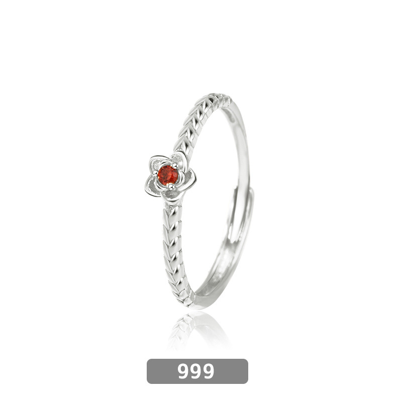 s999 Sterling silver couple Ring