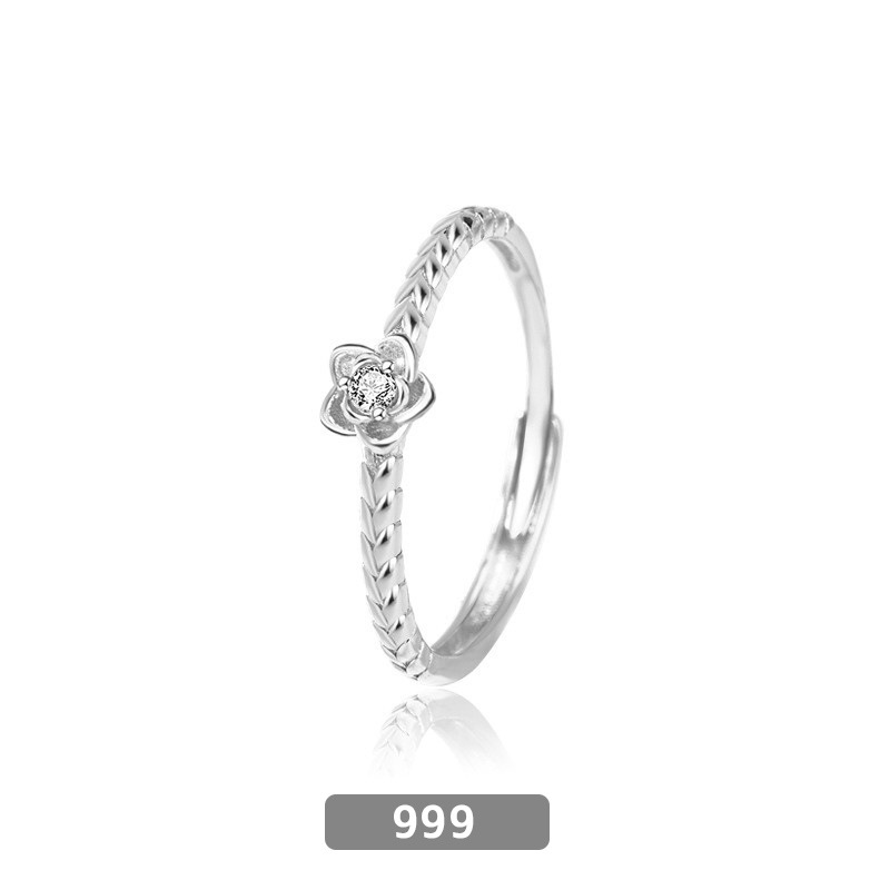s999 Sterling silver couple Ring