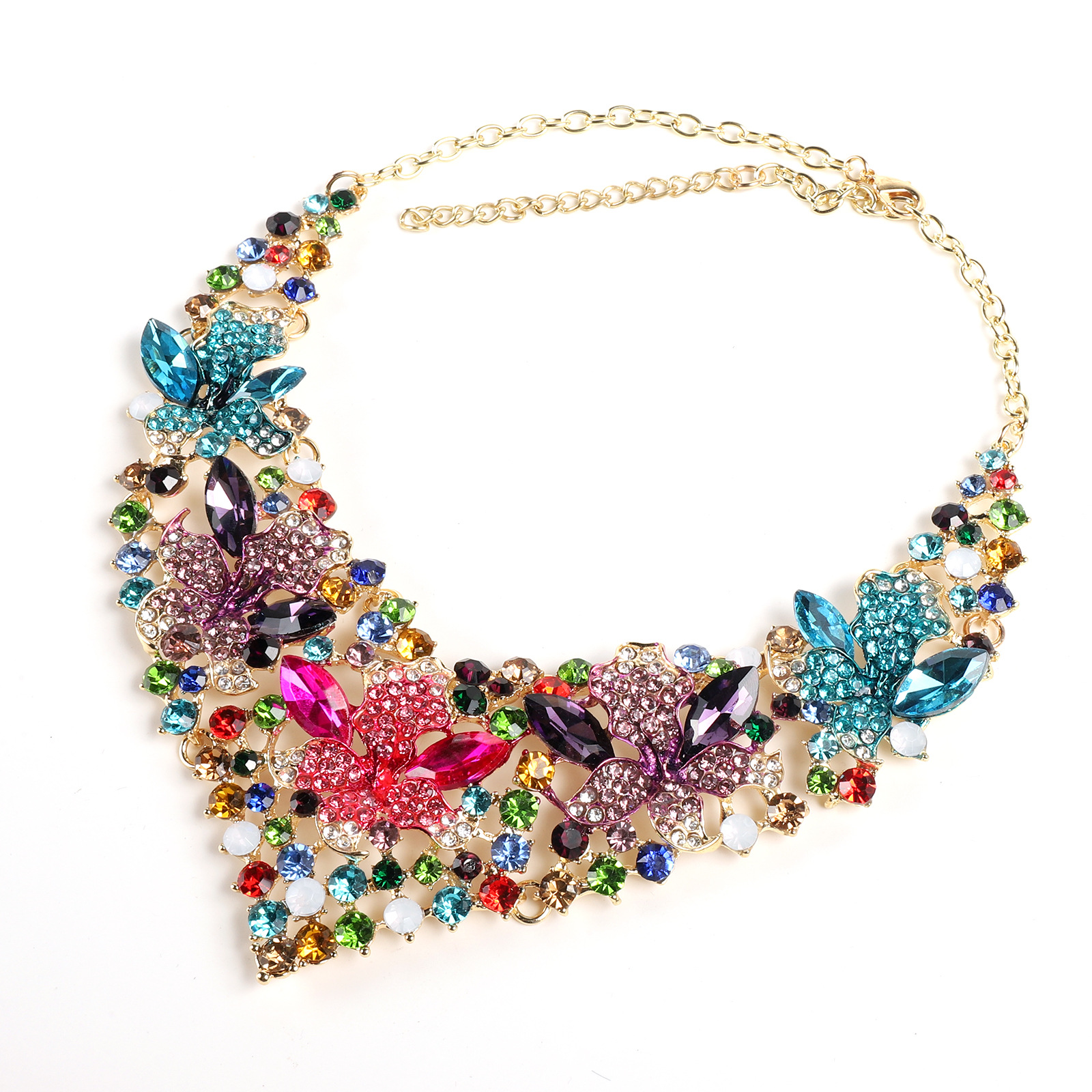 Jewelry Colored necklace Earrings set Gemstone bridal accessories