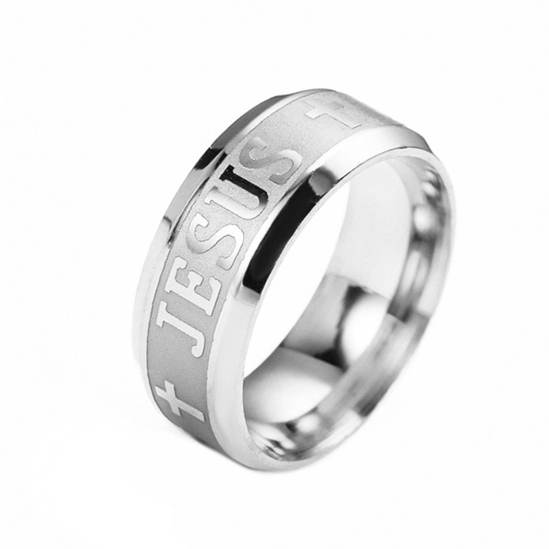 Vintage JESUS ring Simple titanium steel corrosion ring does not fade