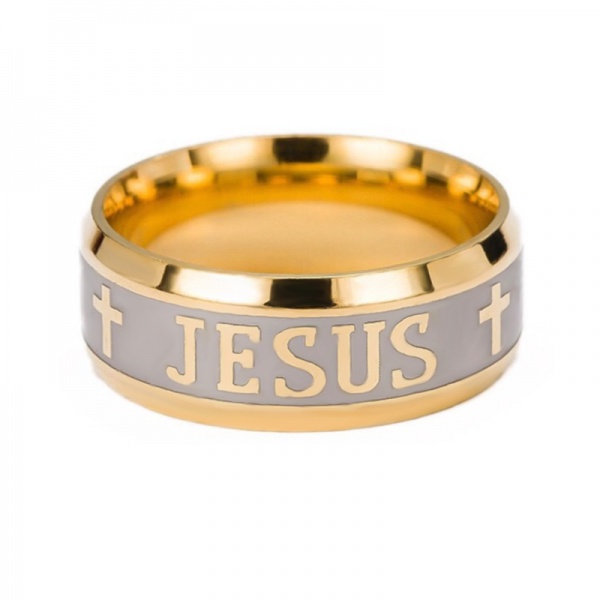 Vintage JESUS ring Simple titanium steel corrosion ring does not fade