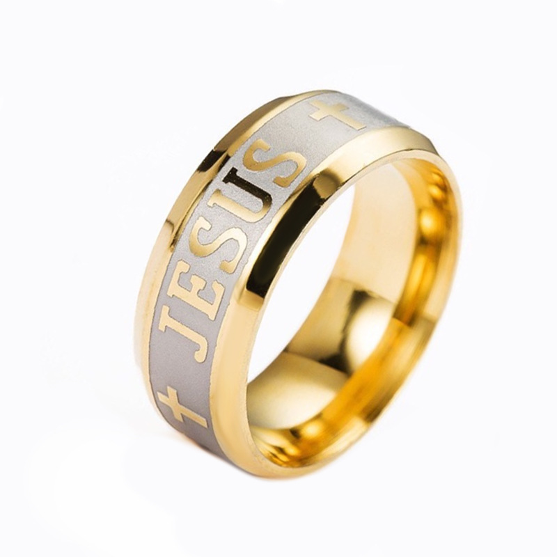 Vintage JESUS ring Simple titanium steel corrosion ring does not fade