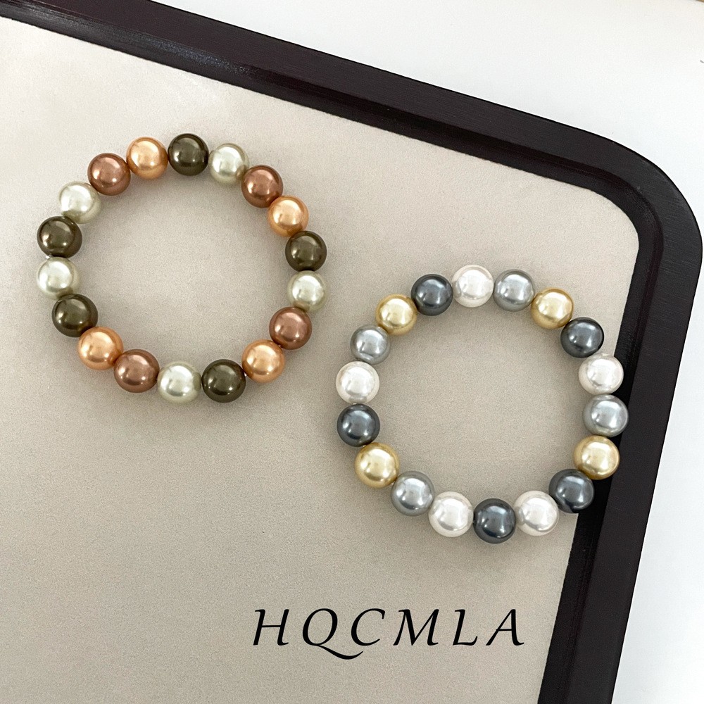 Pearl mixed color beaded necklace French light luxury temperament jewelry sweater chain